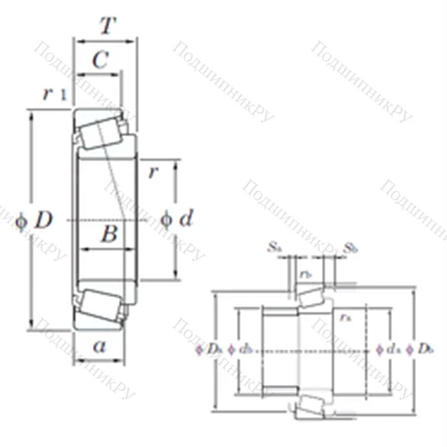 Подшипник роликовый радиально-упорный 30205JR