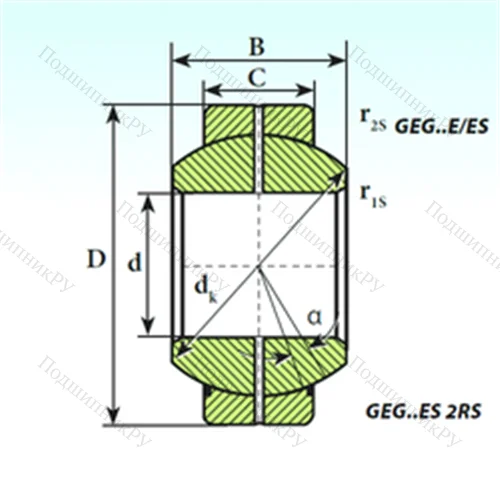 Подшипник скольжения сферический GEG 10 E от производителя  ISB