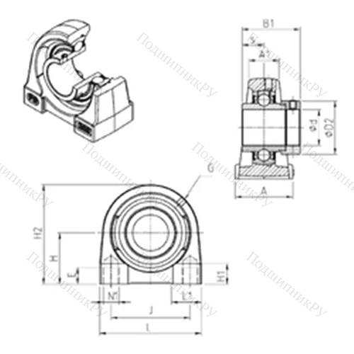 Подшипниковый узел шариковый радиальный EXPG 201 от производителя  SNR