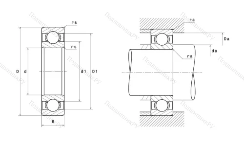 Высокотемпературный  подшипник 6306 F 604 от производителя  SNR
