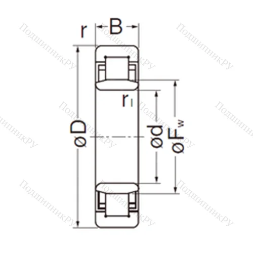Подшипник роликовый радиальный NU 304EG