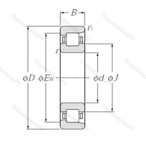 Подшипник роликовый радиальный NF 319