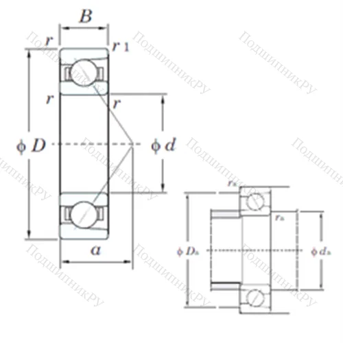 Подшипник шариковый радиально-упорный HAR 026C