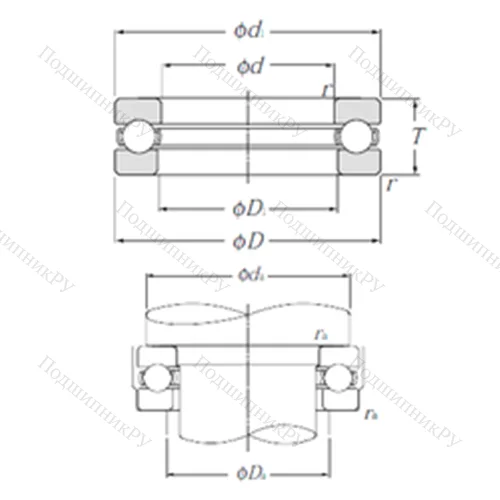 Подшипник шариковый упорный 51256
