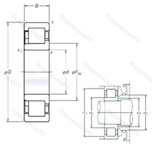 Подшипник роликовый радиальный NJ 2332EM