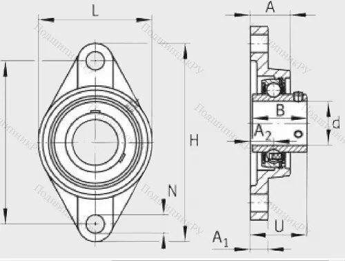 Подшипниковый узел UCFL 204 J 7 в Казани