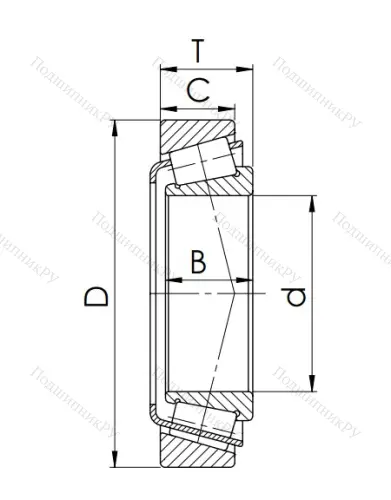 Конический роликовый подшипник 33210 (3007210) в Казани