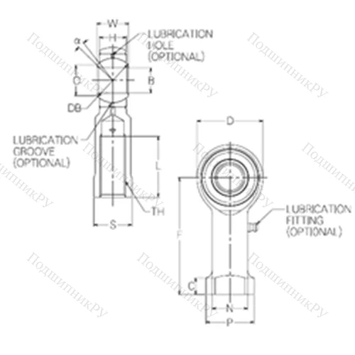 Подшипник скольжения сферический HR 17