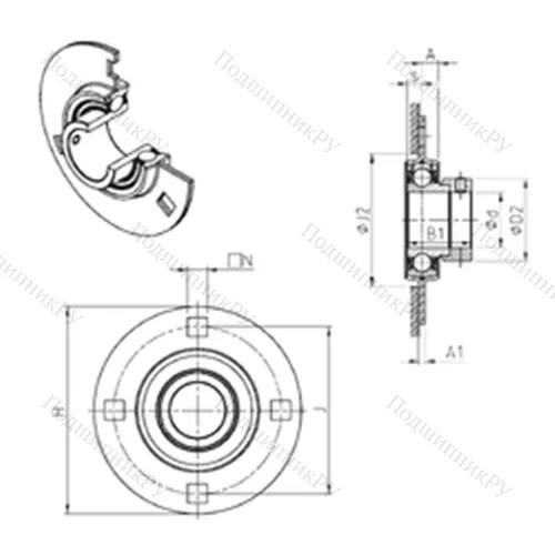 Подшипниковый узел шариковый радиальный ESPF 212 от производителя  SNR
