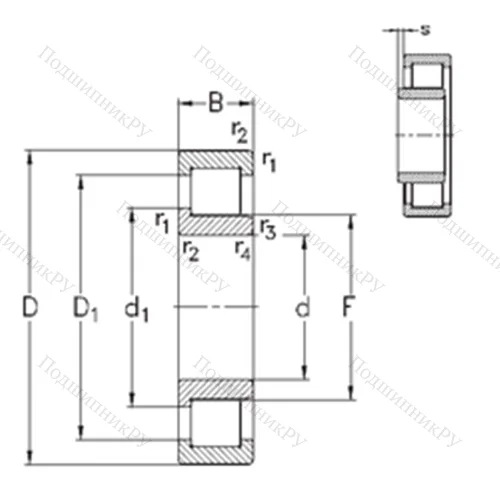 Подшипник роликовый радиальный NJ 2218-E-M 6