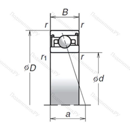 Подшипник шариковый радиально-упорный 70BNR 29XV 1V