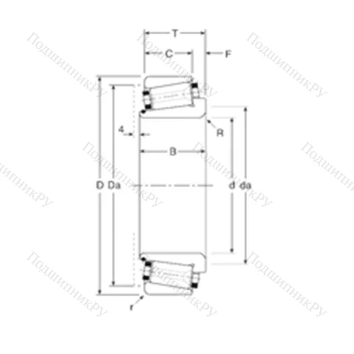 Подшипник роликовый радиально-упорный 101041X/101076X от производителя  Gamet