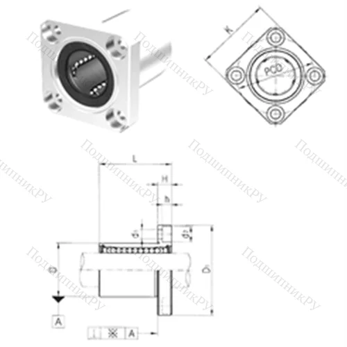 Подшипник шариковый линейный LMK 60UU от производителя  Samick