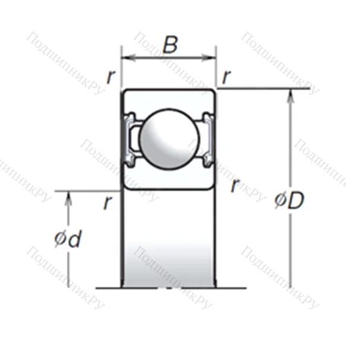 Подшипник шариковый радиальный 6302T 1XVV