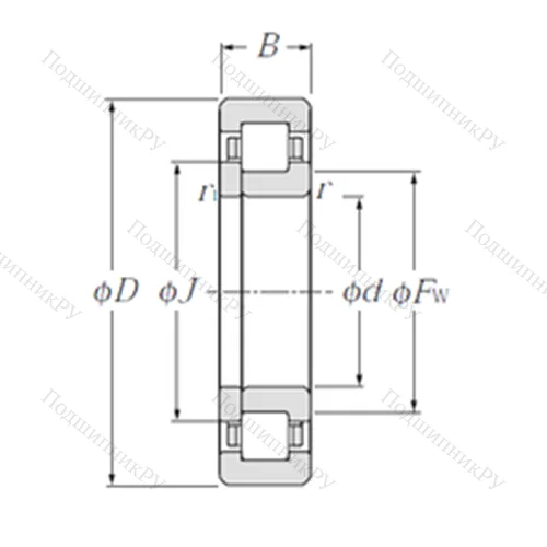 Подшипник роликовый радиальный NUP 1016