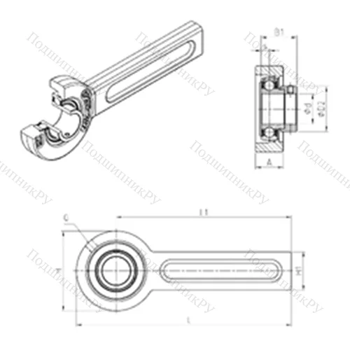 Подшипниковый узел шариковый радиальный ESSP 208 от производителя  SNR