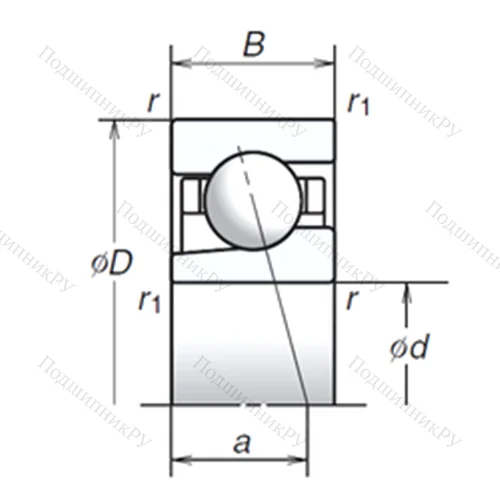 Подшипник шариковый радиально-упорный 12BGR 02H