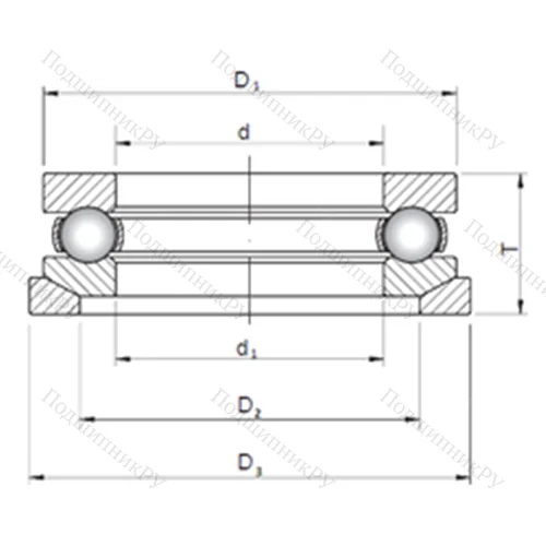 Подшипник шариковый упорный 53309U+U 309 от производителя  CX
