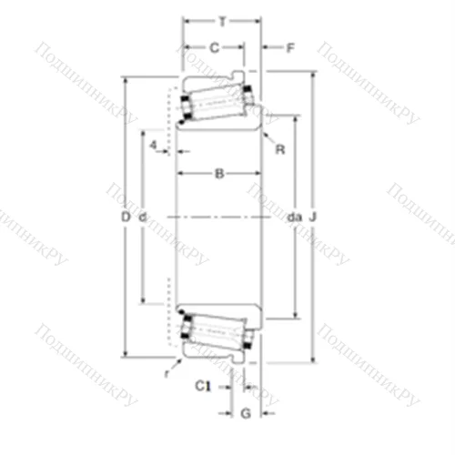 Подшипник роликовый радиально-упорный 300457X/300596XC от производителя  Gamet