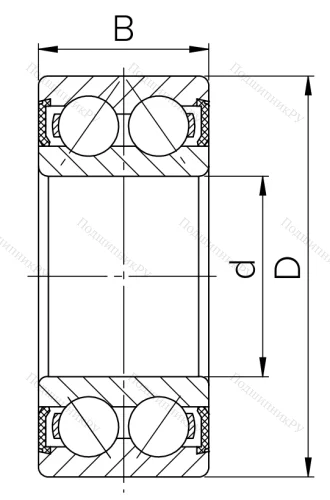 Двухрядный шариковый подшипник 1504 2RS (2204 2RS) в Казани
