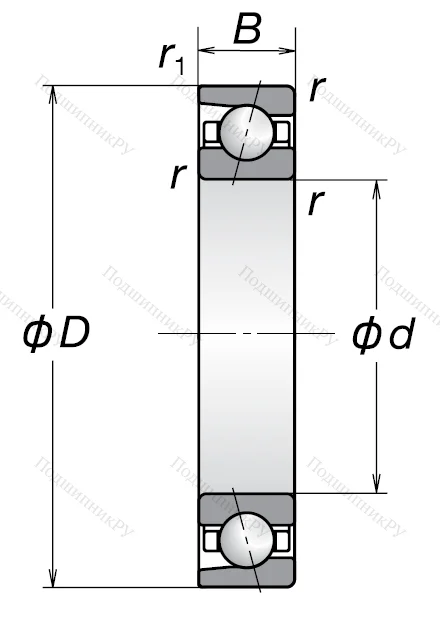 Однорядный шариковый подшипник 7210 BW от производителя  NSK