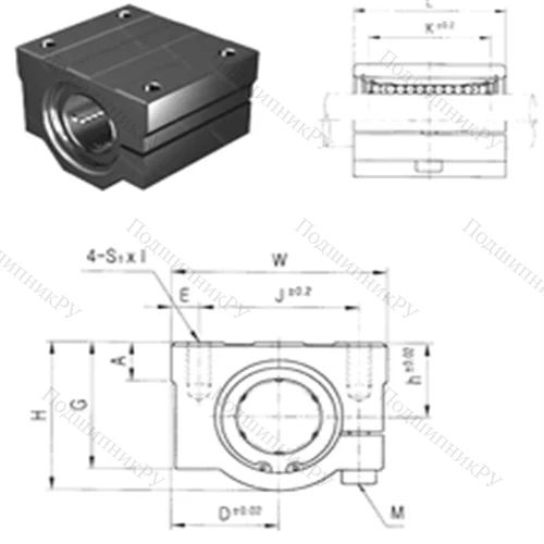 Подшипник шариковый линейный SCJ 20UU от производителя  Samick