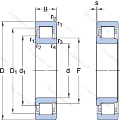 Однорядные цилиндрические роликоподшипники NJ 2336 ECML