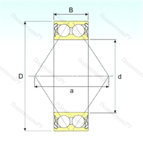 Подшипник шариковый радиально-упорный 3208-ZZ от производителя  ISB