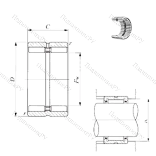 Подшипник игольчатый радиальный GTR 708945 от производителя  IKO