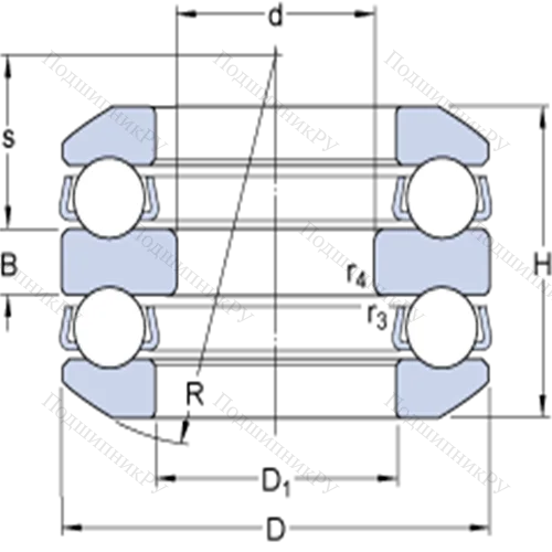 Двойные упорные шарикоподшипники 54207 + U 207