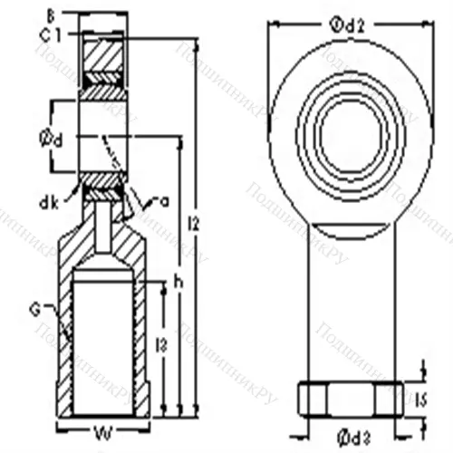 Подшипники скольжения наконечника тяги SI 17ES от производителя  AST Подшипники скольжения наконечника тяги SI 17ES от производителя  AST