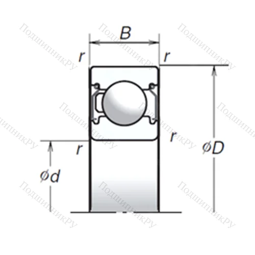 Подшипник шариковый радиальный 6006T 1XZZ