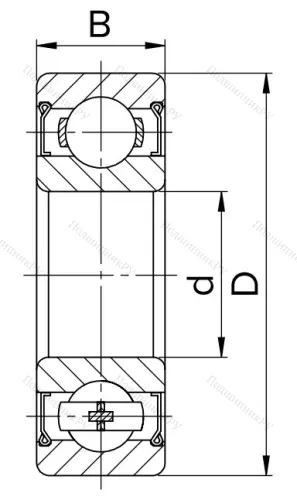 Шариковый однорядный подшипник 80203 (6203 ZZ) в Казани