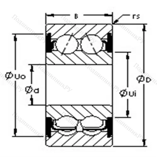 Подшипники шариковые радиально-упорные двухрядные 5203-2RS от производителя  AST