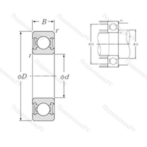 Подшипник шариковый радиальный 6809LLU