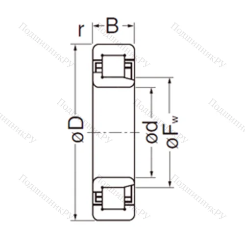 Подшипник роликовый радиальный NJ 2211EG