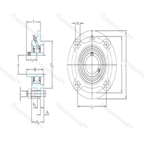 Подшипниковый узел шариковый радиальный FYC 65 TF от производителя  SKF