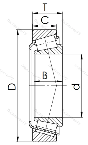 Конический роликовый подшипник 33205 (3007205) в Казани
