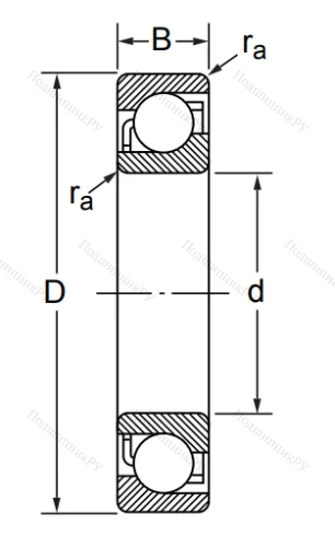 Радиально-упорный шариковый подшипник 7210 AC/DT (446210 Е ГОСТ) в Казани