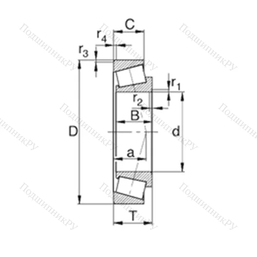 Подшипник роликовый радиально-упорный TR 9015038 от производителя  KBC
