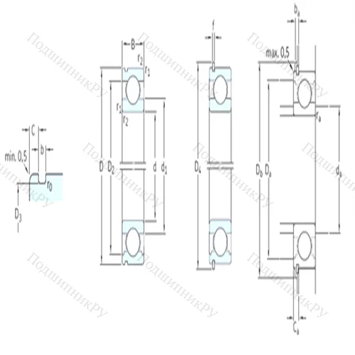 Подшипник шариковый радиальный 6409NR от производителя  SKF