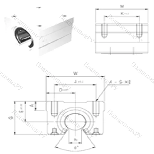 Подшипник шариковый линейный SBR 50UU