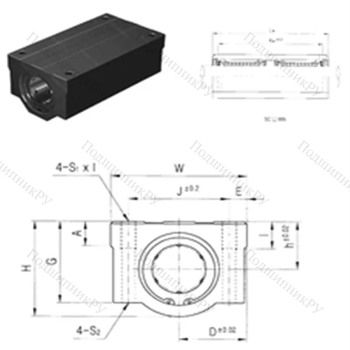 Подшипник шариковый линейный SC 13WUU от производителя  Samick