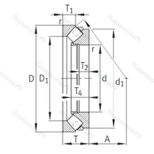 Подшипник роликовый упорно-радиальный 29492-E 1-MB от производителя  INA Подшипник роликовый упорно-радиальный 29492-E 1-MB от производителя  INA