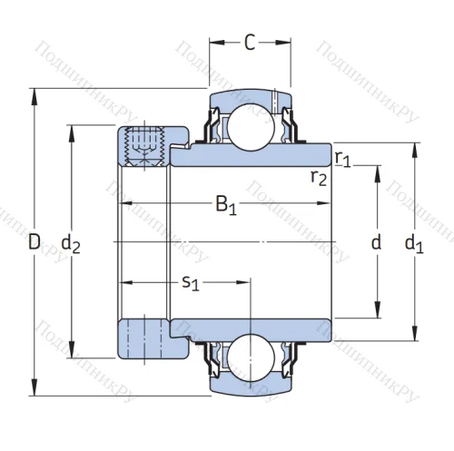 Корпусный подшипник YEL 209-2F в Казани