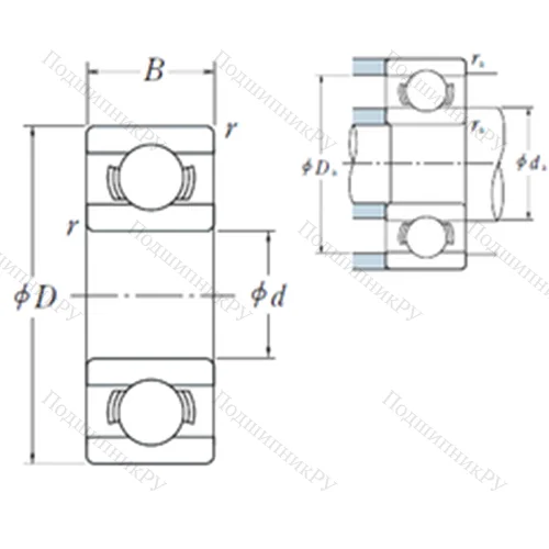 Подшипник шариковый радиальный MR 104 B