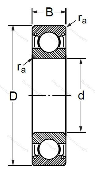 Шариковый однорядный подшипник 80202 (6202 ZZ) в Казани
