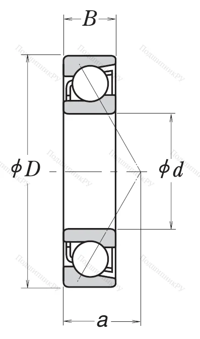 Однорядный шариковый подшипник 7304 BW от производителя  NSK