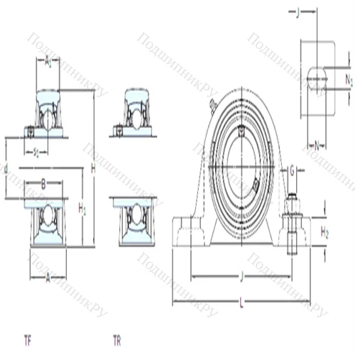 Подшипниковый узел шариковый радиальный SYM 2.1/2 TF от производителя  SKF