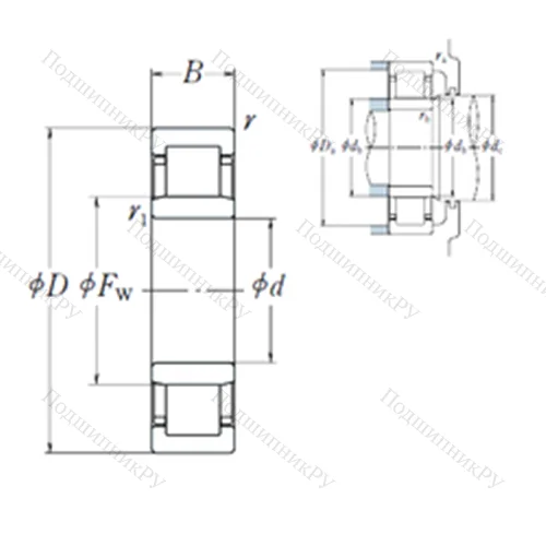 Подшипник роликовый радиальный NU 426 от производителя  NSK